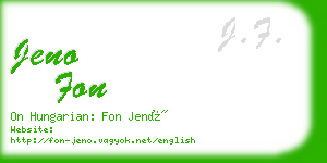 jeno fon business card